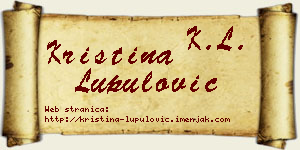 Kristina Lupulović vizit kartica